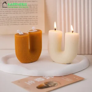 Smokeless U-Shaped Decorative Candle – Perfect Guest Gift– Modern & Elegant