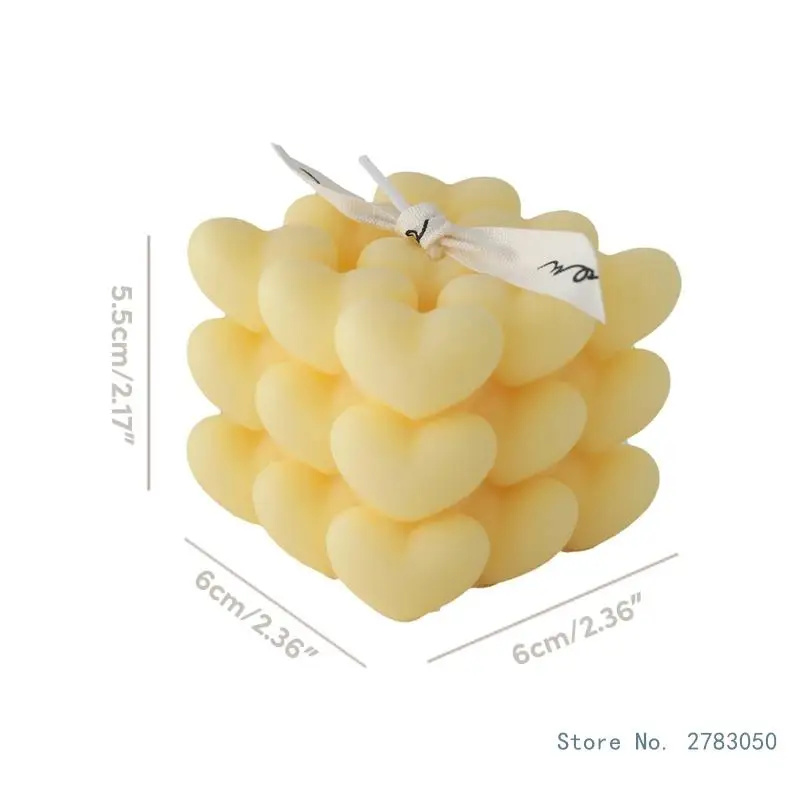 Aroma Bubble Candle – Heart & Cube Bubble Design- Soy Wax, Perfect for Gifts & Home Decor - Image 6