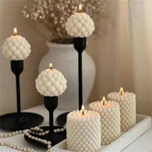 Piece 3D Silicone Candle Mold Set (Bubble & Cylinder Design)
