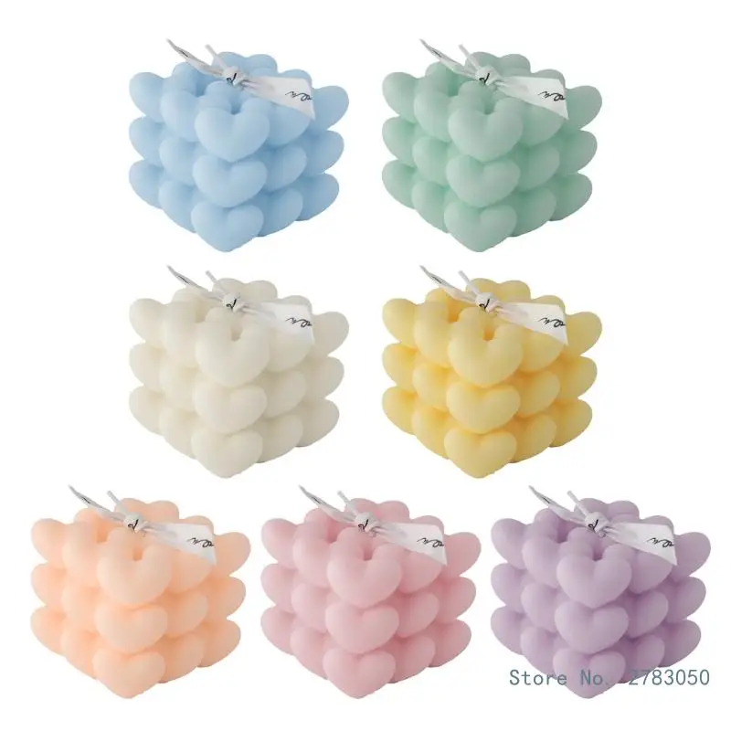 Aroma Bubble Candle – Heart & Cube Bubble Design- Soy Wax, Perfect for Gifts & Home Decor - Image 5